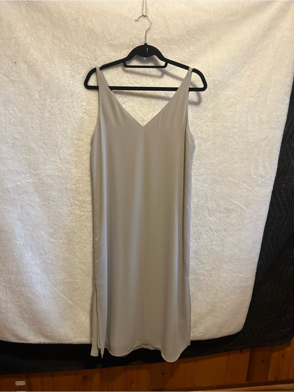Babaton Sleeveless V-Neck Midi Dress — Taupe/Grey — Size S — Aritzia